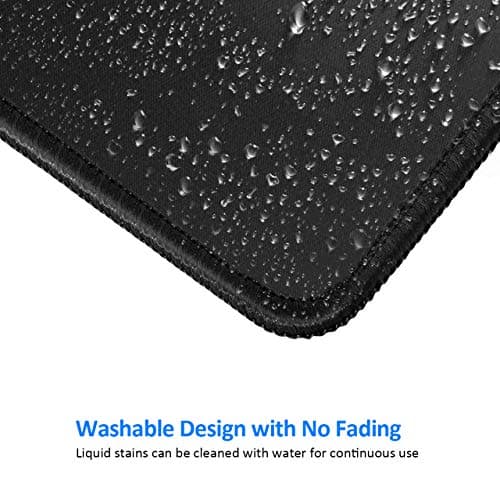 JIKIOU Mouse Pad with Non-Slip Rubber Base, Premium-Textured & Washable Computer Mousepad with Stitched Edges, Mouse Pads for Computers, Laptop, Gaming, Office & Home, 10.2 x 8.3 in, Black 5