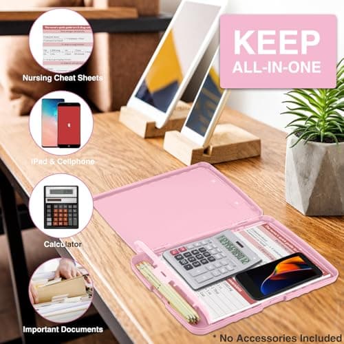 Sooez Clipboards with Storage, High Capacity Clip Boards 8.5x11 with Storage, Heavy Duty Nursing Clipboard Folder, Plastic Clipboard with Pen Holder for Women Teachers Work, School & Office Supplies 5