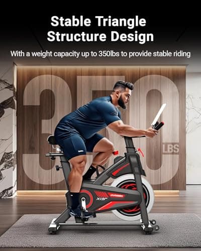 HARISON Exercise Bike, Stationary Bike for Home 380 lb Weight Capacity, Magnetic Workout Bike with Bluetooth App, Brake Pad Indoor Cycling Bike with Tablet Mount & Comfortable Seat Cushion 5