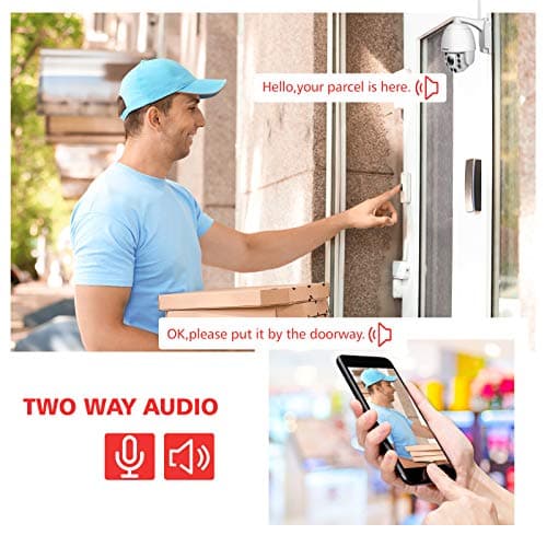 BOAVISION 5MP PTZ WiFi Camera, HD Outdoor Wireless IP Camera, Pan Tilt 5X Optical Zoom, Two Way Audio, 196ft Full Color Night Vision, Dome Security Cameras CamHipro Protocol 6