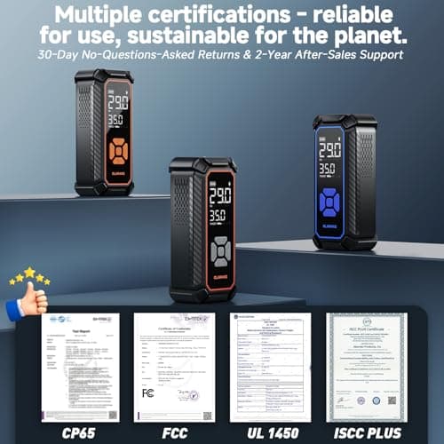 OlarHike Tire Inflator Portable Air Compressor, 150PSI Dual Power - 6000mAh & 12V DC, Cordless Air Pump for Car Tires, Bike, Motorcycle, Balls with LED & Digital Pressure Gauge, Car Gifts 11