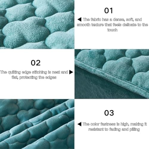 Pangzi Flannel Fitted Sheet,Plush Thicken Mattress Cover Warm Velvety Soft Heavyweight Non-Slip Protective Cover Around Winter Warm Fuzzy Bottom Sheet (Twin,Green) 6