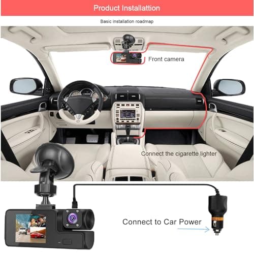 1080P Dual Dash Camera for Car Front and Inside Dashcam Car Security Video Recorder,170°Wide Angle Vehicle Cam,WDR,G-Sensor,2’’ IPS Screen,Loop Recording,Night Vision (Dual Dash Cam Without Card) 7
