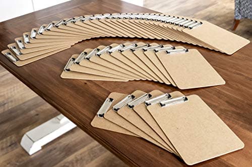 Clipboards (Set of 30) Hardboard Clipboard Low Profile Clip A4 Letter Size Classroom Supplies 7