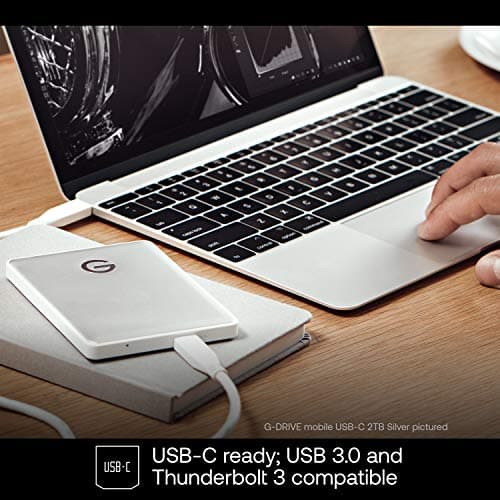G-Technology 1TB G-DRIVE mobile USB-C Portable External Hard Drive, Silver - 0G04876-1 6