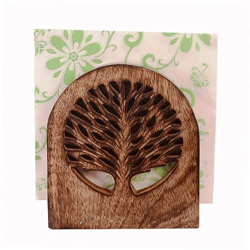Mother's Day Gifts Tree of Life Wooden Tissue Paper Holder with Full Size Decorative Napkin Stand Tissue Paper Organizer for Home & Kitchen Dining Table Stand | Farmhouse Napkin Holder 9