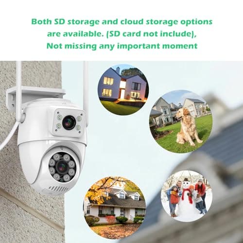 GUOANVISION 【Dual Lens Linkage】 6MP Security Camera Outdoor, WiFi Security Camera,Outdoor Camera Wireless,360°View,IP66 Waterproof,Human Detection&Tracking,Night Vision,24/7 Record,Corded Power 7