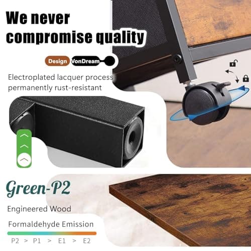 VonDream 2-Drawer File Cabinets for Home Office, Filing Cabinet with Charging Station, Vertical Office Cabinet with Open Storage Shelf, Printer Stand with Drawer Fits A4 or Letter Size for Home Office 7