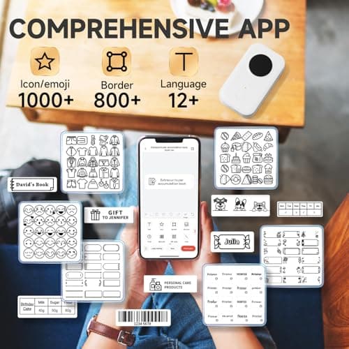 Phomemo Label Printer- D30 Label Maker Machine with 3 Roll Adhesive Label Thermal Paper, Back to School Supplies for Kids,Teacher, Sticker Printer,for Office Home Organization (USB Rechargeable)-White 6