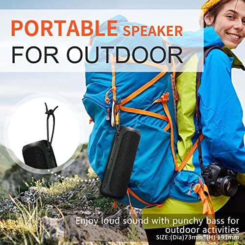 Wireless Portable Speaker,IPX7 Waterproof Bluetooth Speaker, 25W Loud Stereo Sound, Bassboom Technology, TWS Pairing, Built-in Mic, 16H Playtime with Lights for Home Outdoor - Black 5