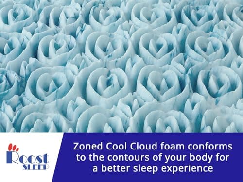 Roost Sleep Cool Cloud 3 Inch Gel Memory Foam Queen Mattress Topper – Cooling Bed Topper for Back Pain and Pressure Relief, Removable Washable Cover, Ventilated Design, Fits Queen Beds 6