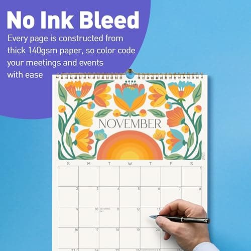 S&O Desert Garden 2026 Wall Calendar - Tear-Off Monthly Calendar through December 2026-18 Month Academic Wall Planner - Hanging Organizer to Track Anniversaries & Appointments - 13.5"x10.5”in 8