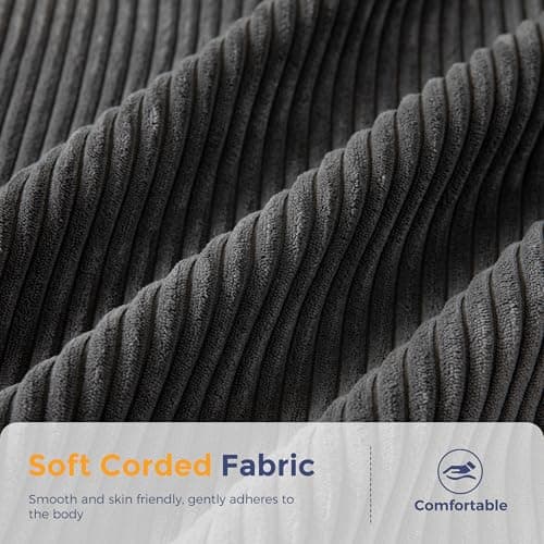 MAXYOYO Bean Bag Chair for Adults, Upholstered Floor Sofa with Armrests, Loveseat Boneless Couch with Tufted Cushion & Backrest, Sofa in A Box, Large Bean Bag Couch for Bedroom Living Room, Dark Grey 7