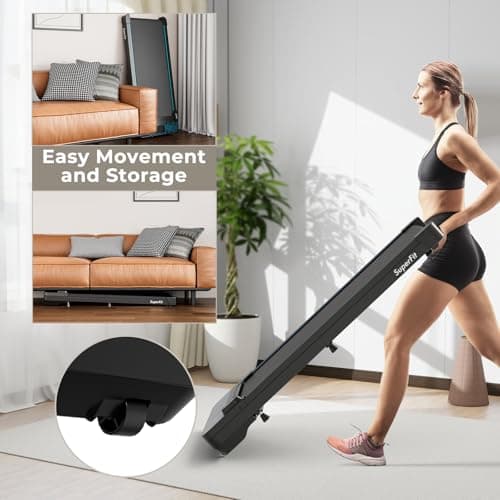 Goplus Walking Pad, 300 LBS Capacity Under Desk Treadmill with Remote & APP Control and LED Display, Portable Treadmills for Home Small, Office 8