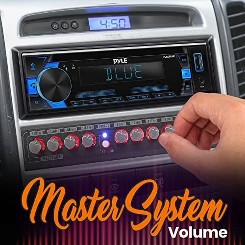 PyleUsa 7 Bands Graphic Equalizer with SUB Volume Adjustable for Subwoofer Channel, Built in Bluetooth for Wireless Music Streaming, Stereo RCA Output, Aux RCA Input, Mounting Hardware Included 7