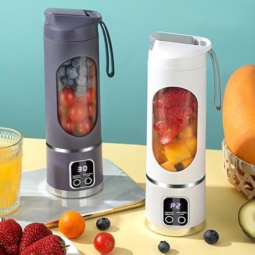 Digital Multimode Juicer Blender - Smart LED Display, Diet-Friendly，Leak Proof Design for Smoothies Liquid Diet, Shakes & Baby Food，Best Compact Blender for Home & Travel, Lemon Juicer (white)