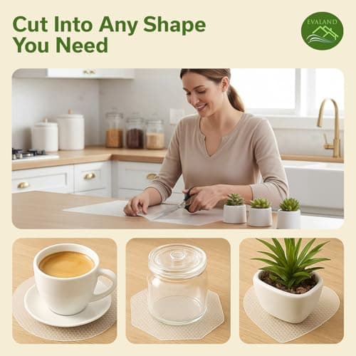 EVALAND Shelf Liners for Kitchen Cabinets Non-Adhesive 17.7" x 33 FT Clear Drawer Liner Non Slip, Washable Cabinet Liner, Waterproof Shelf Liners for Cabinets, Refrigerator Bathroom Pantry Cabinet Mat 9