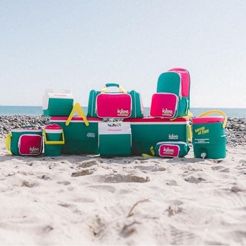 Igloo 90s Retro Collection Square Lunch Box Cooler with Front Pocket and Adjustable Strap, Insulated Leakproof Lunch Cooler Bag, Reusable Lunch Tote 11