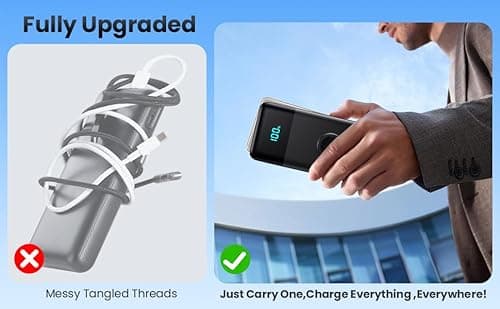 Portable Charger 40800mAh for iPhone with Built-in Cable and iWatch Charger, 25W PD Fast Charging USB C Power Bank,Travel Camping Essentials Battery Pack for iPhone 17/16/15/14/13,Android,Apple Watch 7