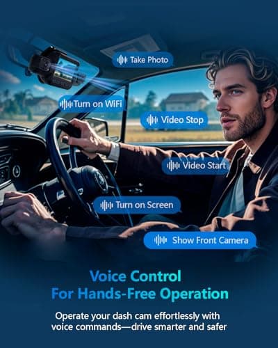 AI Dash Cam Front Rear Inside with Driver Monitor System, 360° Car Camera 4K, 4 Channel Camera for Cars Built-in WiFi GPS, Dashcam Free 128GB SD Card, Night Vision, 24H Parking Mode, Upgrade DMS V8Pro 9