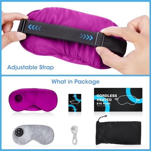 Heated Eye Mask : Cordless Eye Mask for Dry Eyes, Relief Stye, Blepharitis, Chalazion, Improved Sleep, Washable Eye Heating pad for Travel 6