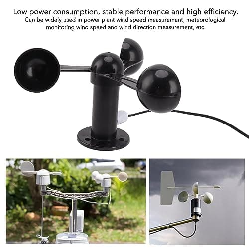 Anemometer Sensor Wind Speeds Cup, Wind Speed Sensor with 8M Waterproof Cable 4cm Mounting Hole Anti Interference 3 Cups Wind Speed Detector 0‑3.8v 6