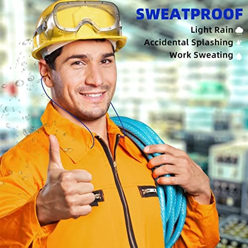 Cuzabe Ear Plugs Bluetooth Headphones for Work, Neckband Wireless Earbuds, Noise Reduction in-Ear Earphones with Mic and Controls, Waterproof Earbuds with 20 Hours Battery, for Industrial Safety 5