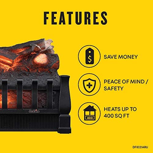 duraflame Electric Log Set 400 Sq Ft Heater, Faux Logs Insert with Lifelike Flames for Existing Fireplaces, Remote Control Included 8