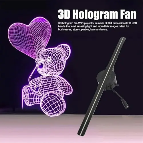 3D Hologram LED Fan Projector, 3D Hologram Led Fan Projector Halloween, 3d Hologram Led Fan Projector Christmas Tree, 3D Hologram Fan, Vivid Colors, Convenient Controls for Festivals Events 5