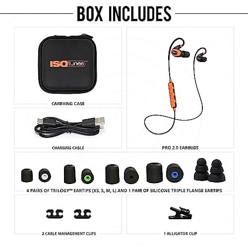 ISOtunes PRO 2.0 Bluetooth Earplug Headphones, 27 dB Noise Reduction Rating, 16+ Hour Battery, IP67 Durability, Noise Cancelling Mic, OSHA Compliant Professional Hearing Protector (Safety Orange) 5