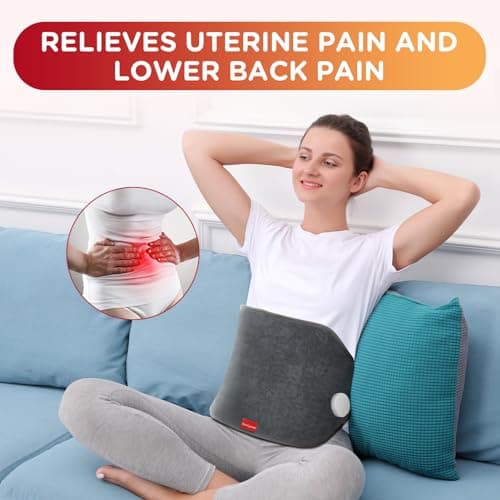 Heating Pad for Back, Comfytemp Birthday Gifts for Women Men Dad Mom, Large Electric Lower Back Heating Pad, FSA Eligible HSA Heat Pad for Period, Lumbar, Abdomen, XL Heated Belt — 11 Auto-Off, Grey 8