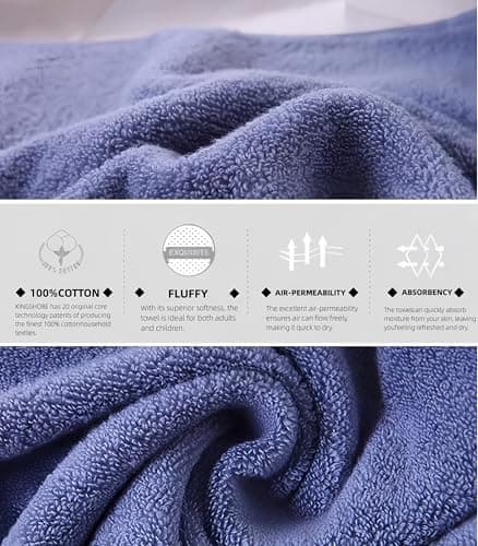 KINGSHORE 3 Piece Premium Bath Towel Set for Kids(Naughty Bear), 1 Bath Towel 1 Hand Towel 1 Washcloth, Quick-Drying, 100% Cotton，Oeko-TEX Certified (Brown) 6