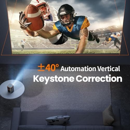 FATORK Mini Projector, 5G WiFi 6 Bluetooth Short Throw Projector, HD 1080P DLP Portable Projector with Rechargeable Battery, 1G Memory, Support Phone Laptop, Compatible with iOS/Android/HDMI/USB 6