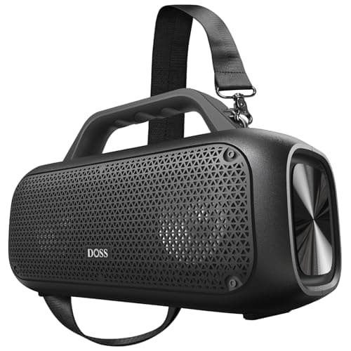 DOSS Extreme Boom Outdoor Bluetooth Speaker with 60W Mighty Sound, Deep Bass, 30H Playtime,10400mAh Power Bank, BT 5.3, IPX6 Waterproof, Portable Strap for Camping, Pool, Beach, Garage, Work