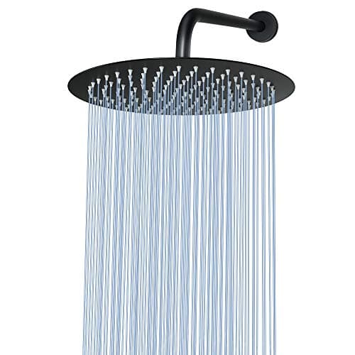 NearMoon Rain Shower Head, Ultra-Thin Design-Pressure Boosting, Awesome Some Experience, High Flow Stainless Steel Rainfall Head (12 Inch, Matte Black) 6