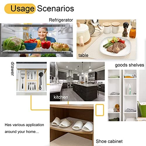 FEXIA Shelf Liners for Kitchen Cabinets, Shelf Liner, Drawer Liner, 12 Inch x 25 FT(300 Inch), Cabinet Liner Non Adhesive, Refrigerator Liners, Washable Oil-Proof Fridge Pads Shelves Drawer (Clear) 7