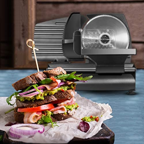 Chefman Electric Deli Slicer With Adjustable Slices, Stainless Steel Blades, Safe Feet - For Ham, Cheese, Bread, Fruit & Veggies 5