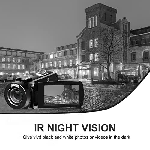 Video Camera, 1080P 30MP Camcorder IR Night Vision Vlogging Camera for YouTube,3.0" LCD Screen 18X Digital Zoom Recorder Camera with Remote Control, Microphone, Mini Tripod, 2 Battries, 32GB SD Card 6
