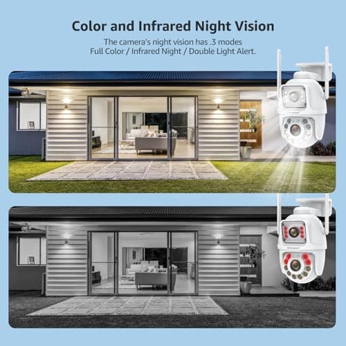 BOAVISION 5G/2.4G WiFi Outdoor Security Camera, Wireless PTZ Dual Lens, 360° View, AI Human Tracking, Color Night Vision, 24/7 Recording, Two-Way Audio, Cloud & SD Card Storage 5