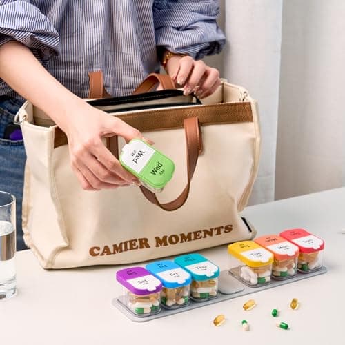Daviky Extra Large Weekly Pill Organizer 2 Times a Day, XXL AM PM Pill Organizer 7 Day, Big Pill Case with Large Compartments, Daily Medicine Box to Hold Vitamin, Supplement and Medication 9