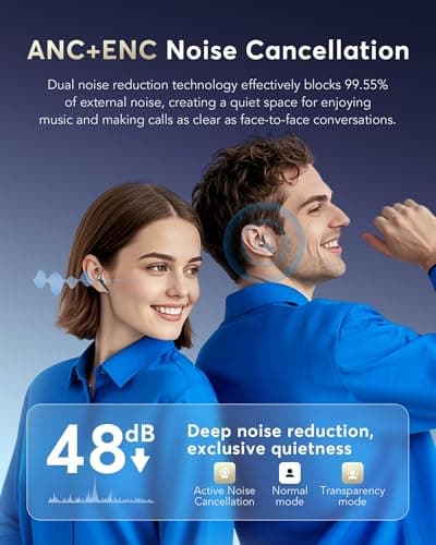 EUQQ AI Translation Earbuds Real Time 144 Languages, Bluetooth 5.4 Wireless Headphones, 36H Battery IPX7 Waterproof 4 ENC Mics for Travel Business 6