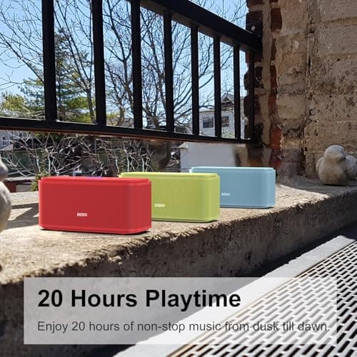 DOSS SoundBox Touch Wireless Bluetooth Speaker-12W HD Sound with Rich Bass, IPX5 Waterproof, 20H Playtime, Handsfree, for Gatherings, Home, Office, Outdoor, Travel-Red 7