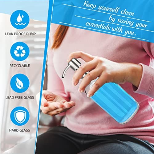 ARKTEK Glass Soap Dispenser - Clear Dish Soap Dispenser for Kitchen, Refillable Liquid Hand SoapDispenser with Rust Proof Stainless Steel Pump for Bathroom, Countertop (17 Ounce/ 500 ML) 5