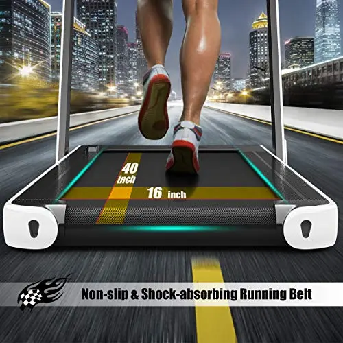 Goplus 2 in 1 Folding Treadmill with Dual Display, 2.25HP Superfit Under Desk Electric Pad Treadmill, Installation-Free, Blue Tooth Speaker, APP Control, Remote Control, Walking Jogging for Home 6