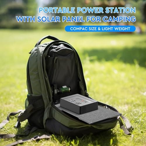 Powkey Portable Power Station with Solar Panel,100W/97Wh Small Portable Generator with Solar Panel 30W,Fast Charging Power Bank with AC Outlet/PD65W USB C/USB QC 3.0/DC for Outdoor Camping Home Backup 7
