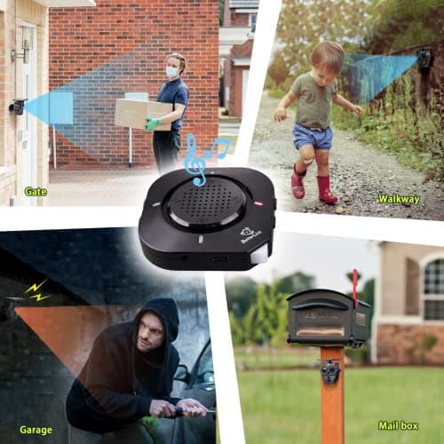 1/2 Mile Long Range Solar Wireless Driveway Alarm System IP65 Weatherproof Outdoor Motion Detectors&Sensor 120dB Siren Sound Light Security Alert System Monitor&Protect Outdoor/Indoor Property(1R1S) 5