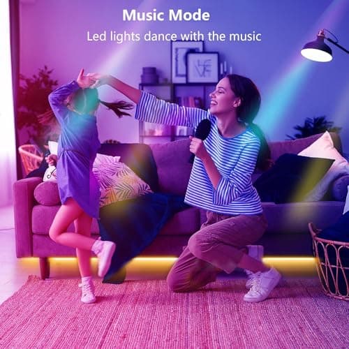 Ledagic Led Lights for Bedroom 100ft (1 Rolls of 100ft) Music Sync Color Changing Led Strip Lights with 60 Key Remote and App Control RGB Led Light Strip for Home Party Room Decoration 8