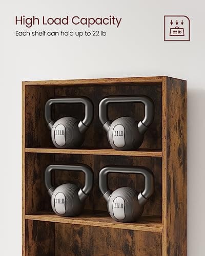 VASAGLE CUSTOS Collection - Bookshelf, 5-Tier Bookcase, Book Shelf, Open Storage Shelf, 9.4 x 23.6 x 52.8 Inches, for Living Room, Home Office, Dinning Room, Rustic Brown ULBC165X01 9