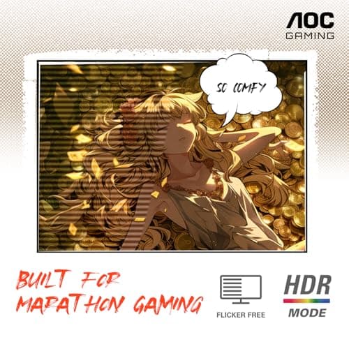 AOC 24G4E 24" Gaming Monitor, Full HD 1920x1080 IPS Panel, 180Hz 1ms, 1x HDMI 2.0, 1x Display Port, Adaptive-Sync, Audio Earphone Out, Console Gaming Ready, 3-Year Zero-Bright-Dot 5