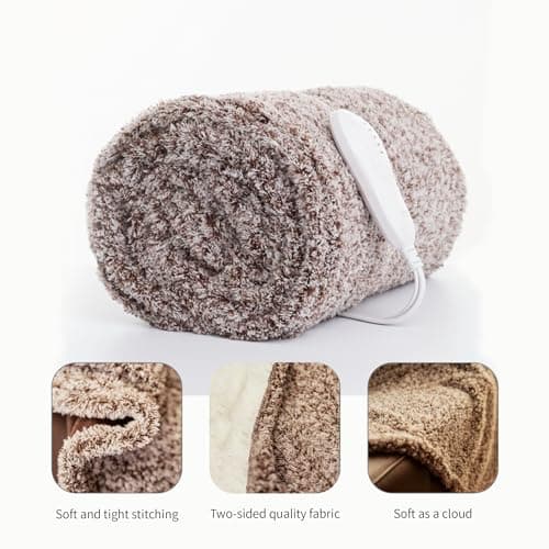 Templewet Heated Blanket Electric Throw 50" x 60" -Heated Throw Blanket with 5 Heating Levels & 3 Hours Auto Off,Machine Washable,ETL & FCC Certification(Racoon) 5